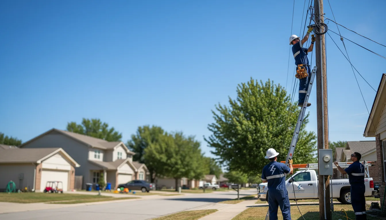 Residential electrician providing installation services in Wimbledon, ND
